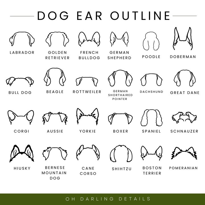 Custom Ornament |  Dog Ear Outline