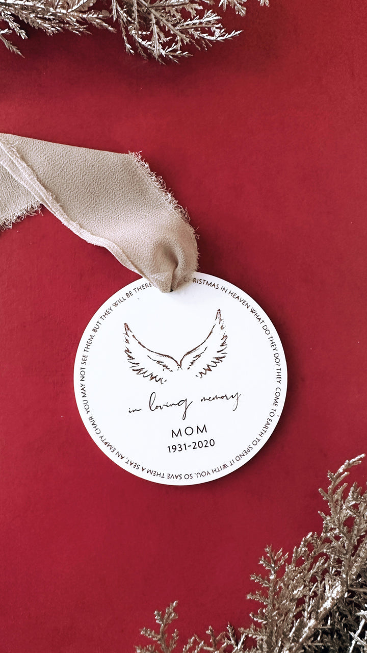 Custom Ornament | In Loving Memory Wings