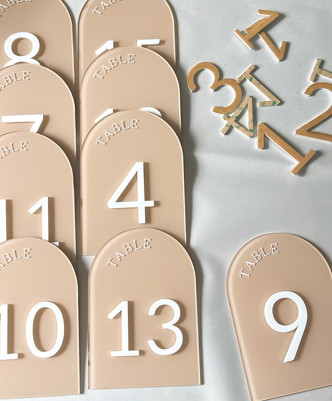 Arch Layered Table Numbers | Shelby